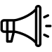 Outline loudspeaker icon for background use