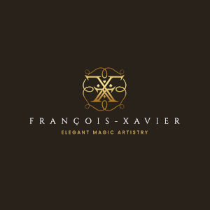 François-Xavier Elegant Magic Artistry logo in gold and white on a dark background Title: